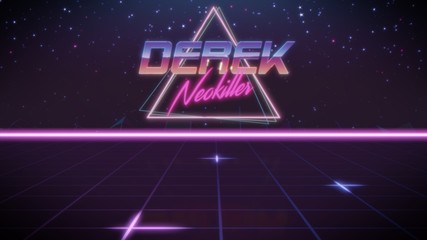 first name Derek in synthwave style