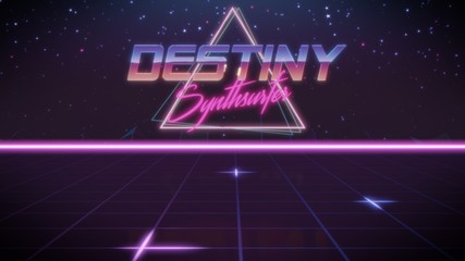 first name Destiny in synthwave style