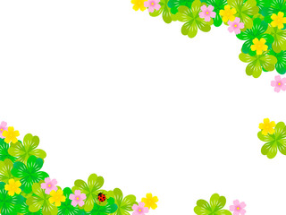 春のクローバーのフレーム