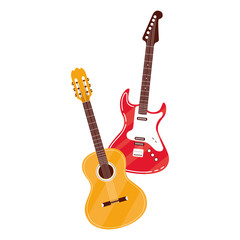 Obraz premium guitar electric and acoustic instruments