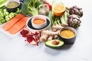 Selection of healthy food