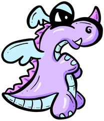 Cute Dragon Dinosaur Cartoon Illustration Character