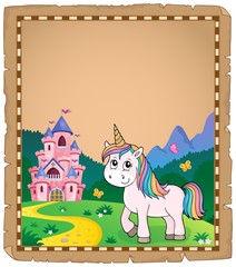 Cute unicorn topic parchment 1