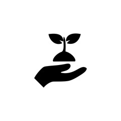 Hand holding up a sprout