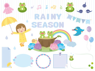 かわいい梅雨のイラスト素材