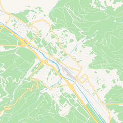 Fototapeta na wymiar Bludenz, Austria printable map