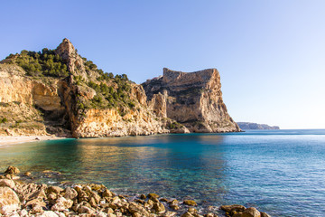 Moraig cove beach in Benitatxell, Alicante, Spain