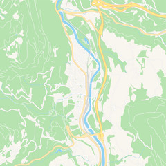 Fototapeta na wymiar Bischofshofen, Austria printable map