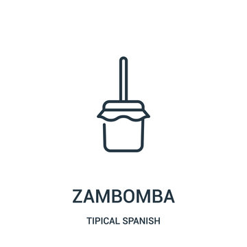 zambomba icon vector from tipical spanish collection. Thin line zambomba outline icon vector illustration. Linear symbol for use on web and mobile apps, logo, print media.