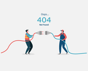 404 error page not found System maintenance for landing page. - obrazy, fototapety, plakaty
