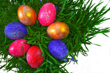 Festive painted eggs for Easter.
