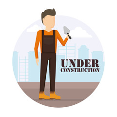 construction worker with spatule