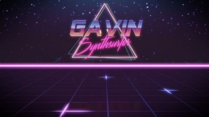 first name Gavin in synthwave style