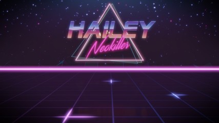 first name Hailey in synthwave style