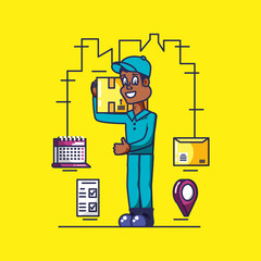 delivery service worker and icons