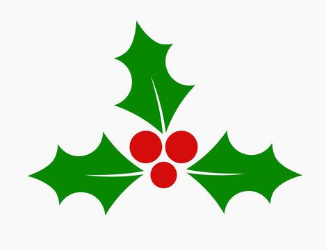 Holly leaf Christmas icon.