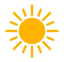 Simple sun shining flat design icon.