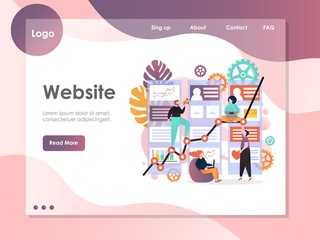 Web services vector website landing page design template