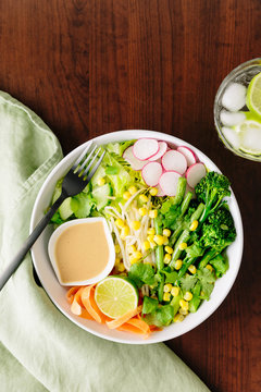 Vegan Gado Gado Salad In Bowl From Above