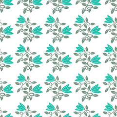 Floral seamless pattern flower with leaf