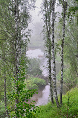 Obraz premium Southern Urals, Russia. Early morning on the Miass river.
