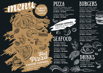Restaurant cafe menu, template design. Food flyer.