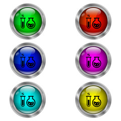 Chemistry icon. Set of round color icons.