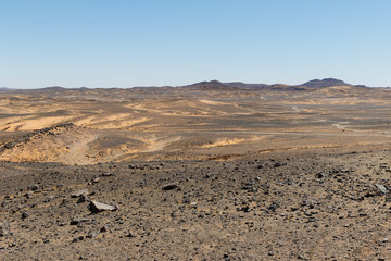 Amazing view of the great sand dunes in the Sahara Desert, Erg Chebbi, Merzouga, Morocco.
