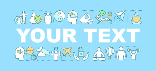 Stress overcoming word concepts banner