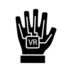 VR glove glyph icon