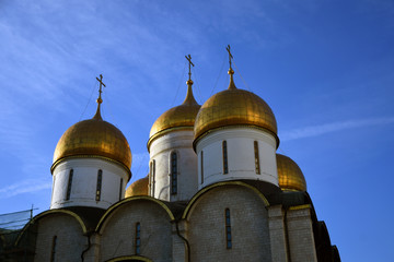 Fototapeta na wymiar Architecture of Moscow Kremlin. Dormition church.