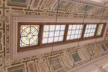 Obraz premium Ceiling of Terme Tettuccio Spa in Piazzale Domenico Giusti. Montecatini Terme, Tuscany, Italy.