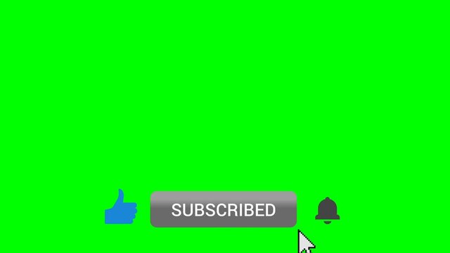 Like Subscribe Ring Bell Lower Third on Green Screen