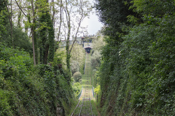 Oldest operating funicular railroad, Montecatini, Tuscany, Italy.