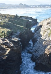 Plage des Cathédrales près de Ribadeo en Galice, Espagne