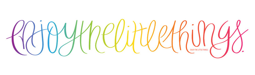 ENJOY THE LITTLE THINGS brush calligraphy banner