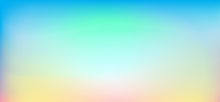 Abstract Spring Holiday blurred background, sunset sky banner blue skyline wallpaper, copy space for text template, beautiful trendy design nature blur sunrise gradient landscape minimal fluid pattern