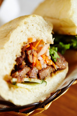 tortilla wraps with meat and vegetables