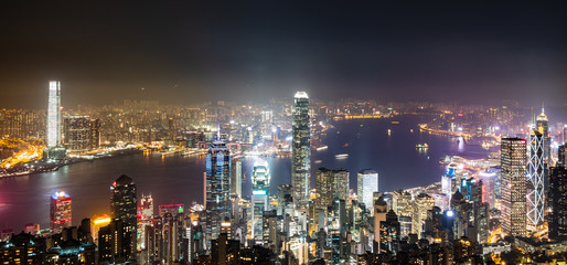 Obraz premium 世界三大夜景 香港 ビクトリア・ハーバー