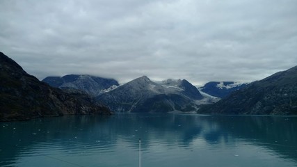 Mountain Filled horizon on the pacific ocean. Inside passage Alaska