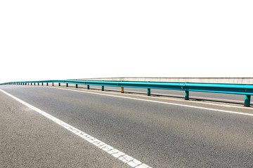 Clean asphalt highway on white background