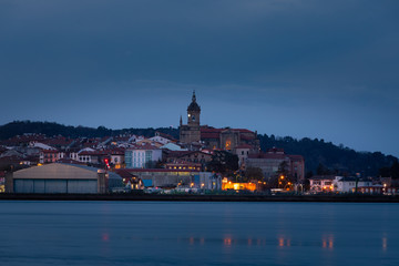 Hondarribia town at the east basque coast on the Txingudi bat with the Bidasoa river next to Irun and Hendaia, Basque Country.
