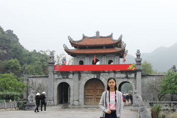 woman traveling to Ninh Binh, Vietnam