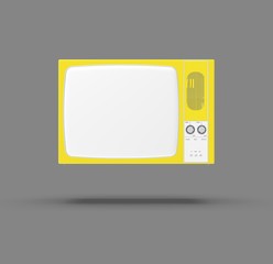 Old television isolated on Gray background, 3D Rendering