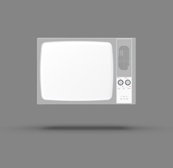 Old television isolated on Studio background, 3D Rendering