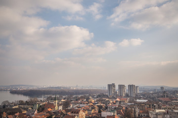 Cityscape of Zemun with Belgrade in the background.