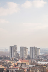 Fototapeta na wymiar Cityscape of Zemun with Belgrade in the background.