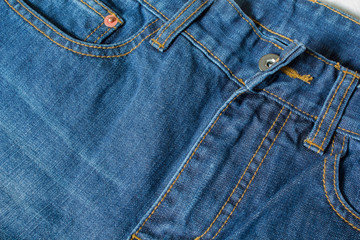 Dark blue jeans texture. Part of the jeans pants