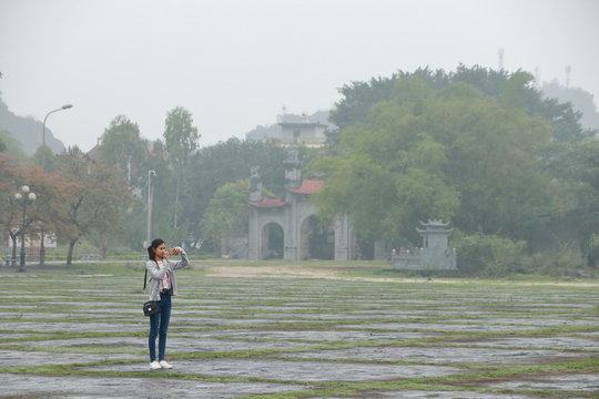 woman traveling to Ninh Binh, Vietnam
