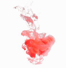 Colored smoke swirling underwater